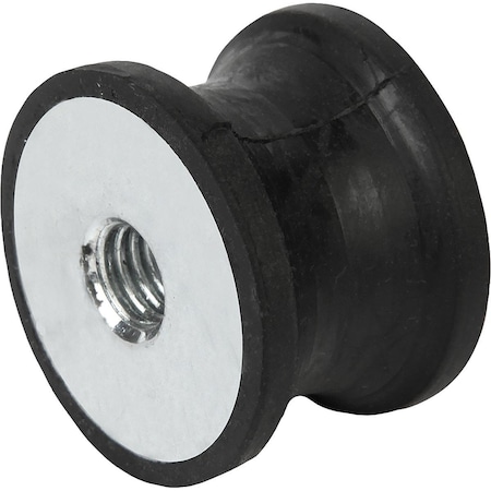 Kipp Rubber Buffer Type Ct Waisted Thread M12, D=75, H=40, Steel, Comp:Elast. Natural Rubber Shore 57A K0570.07504057